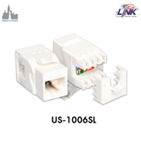 CAT 6 RJ45 Modular JACK, Slim, สีขาว ตัวเมีย CAT6 รุ่นสลิม มีฝาครอบ รุ่น US-1006SL