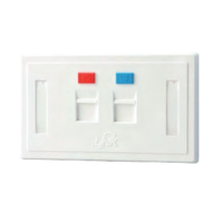 FACE PLATE 2 PORT With Shutter & Label ID (White) หน้ากากมี SHUTTER และป้ายชื่อ รุ่น US-2122A